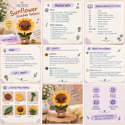 Cute Cats & Flowers Crochet Pattern – PDF 🐱🌸
