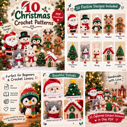 10 Christmas Crochet Patterns – PDF Bundle 🎄🧶