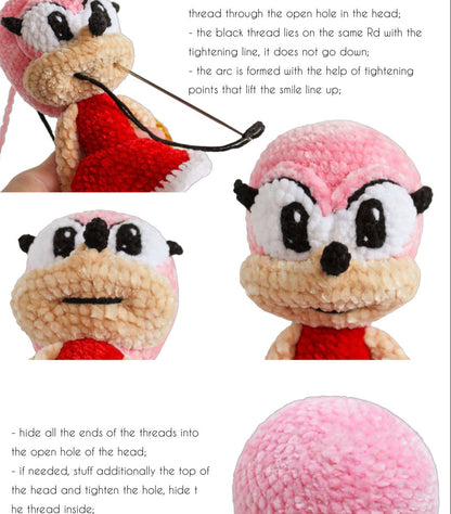 Amy Sonic Crochet Pattern – PDF 🧶✨