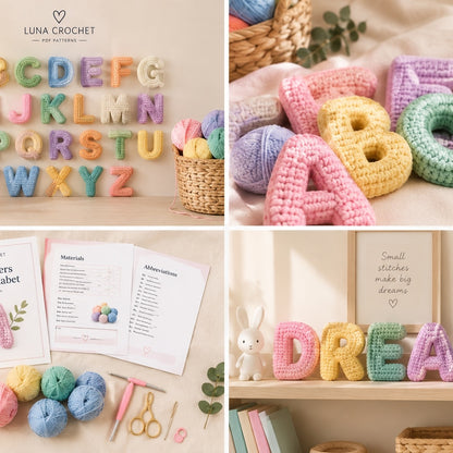 Crochet Alphabet A–Z Pattern – PDF