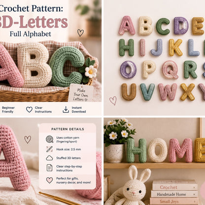Crochet Alphabet A–Z Pattern – PDF